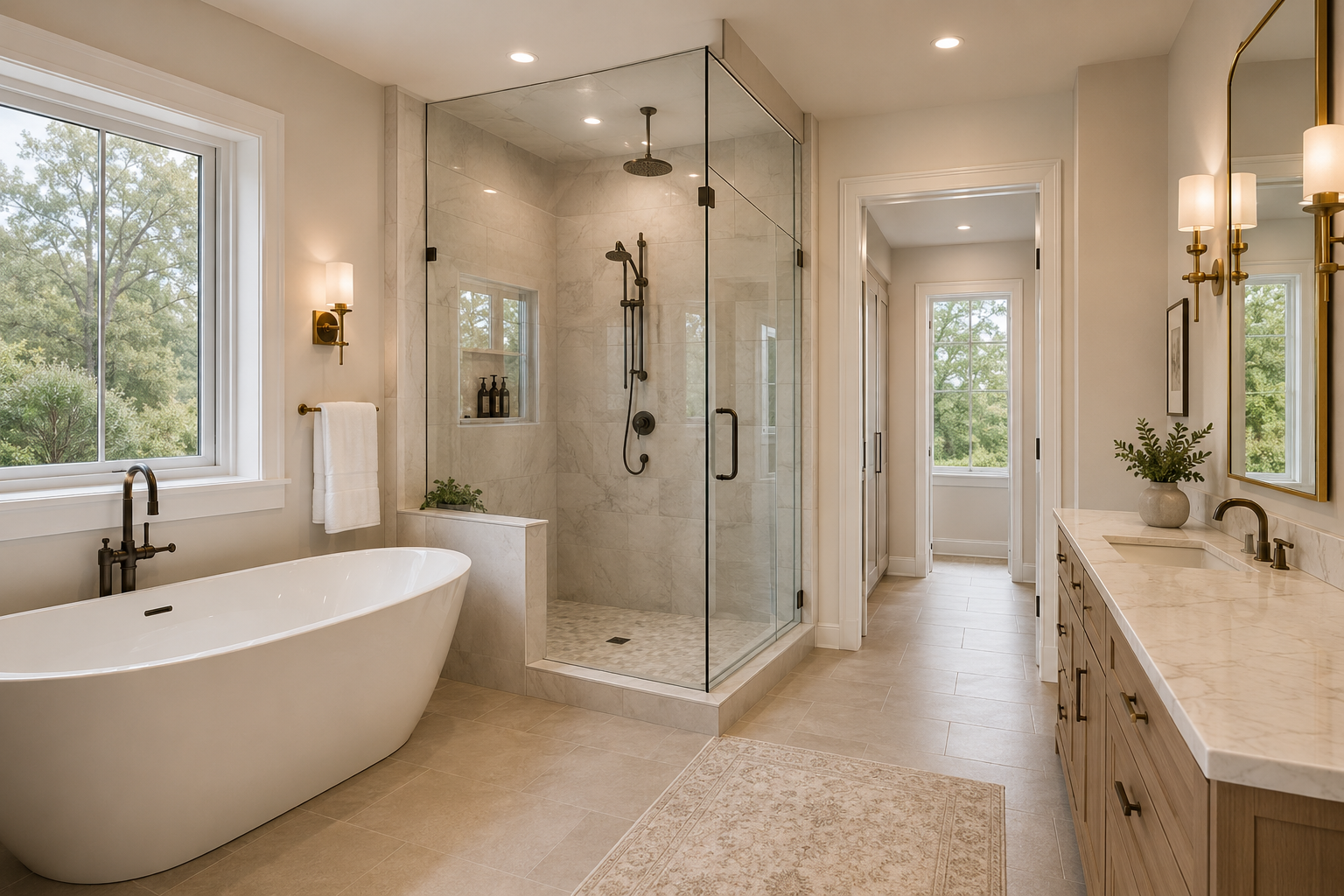 bathroom with major renovations in concord nc